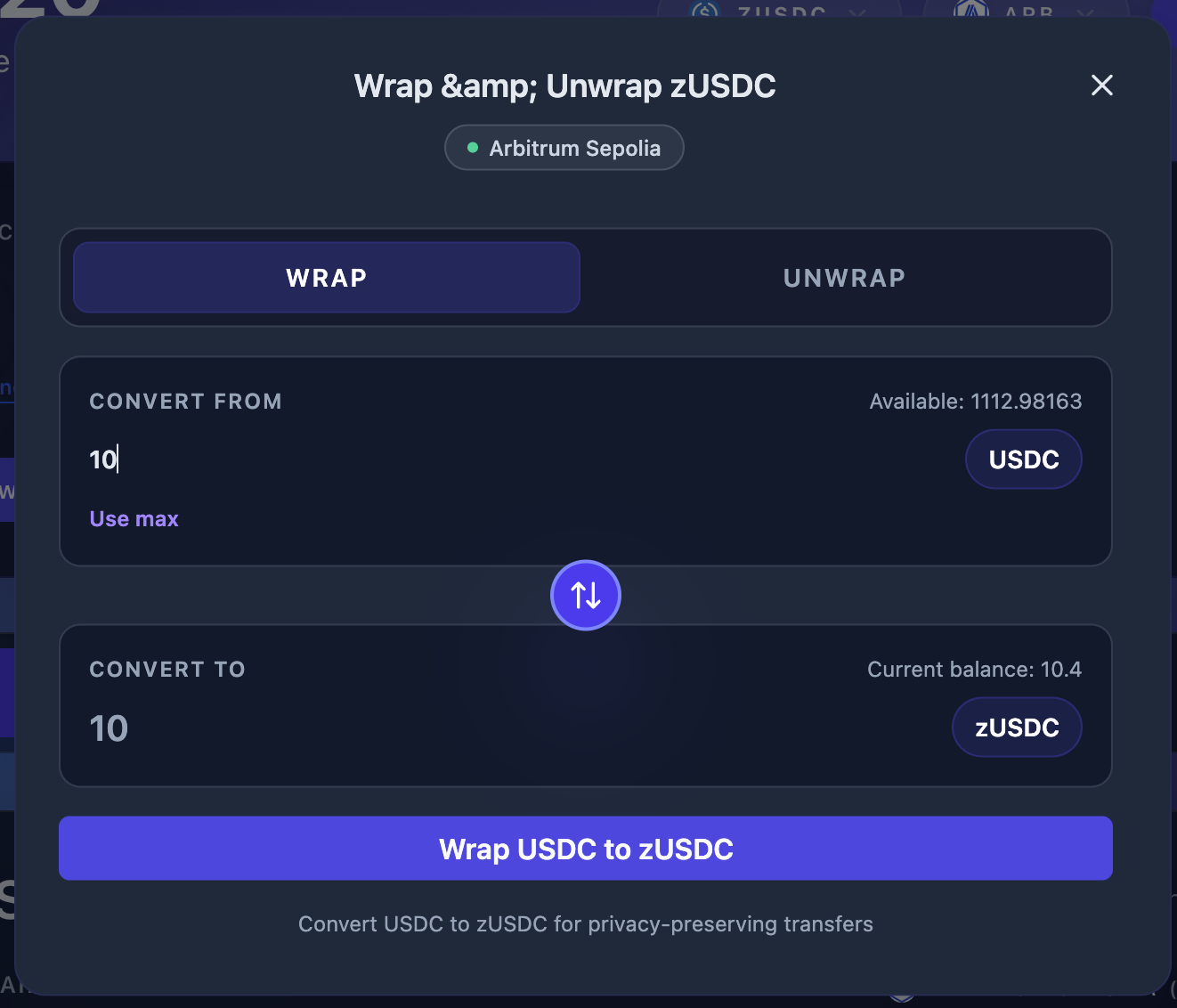 Wrap Modal with Amount